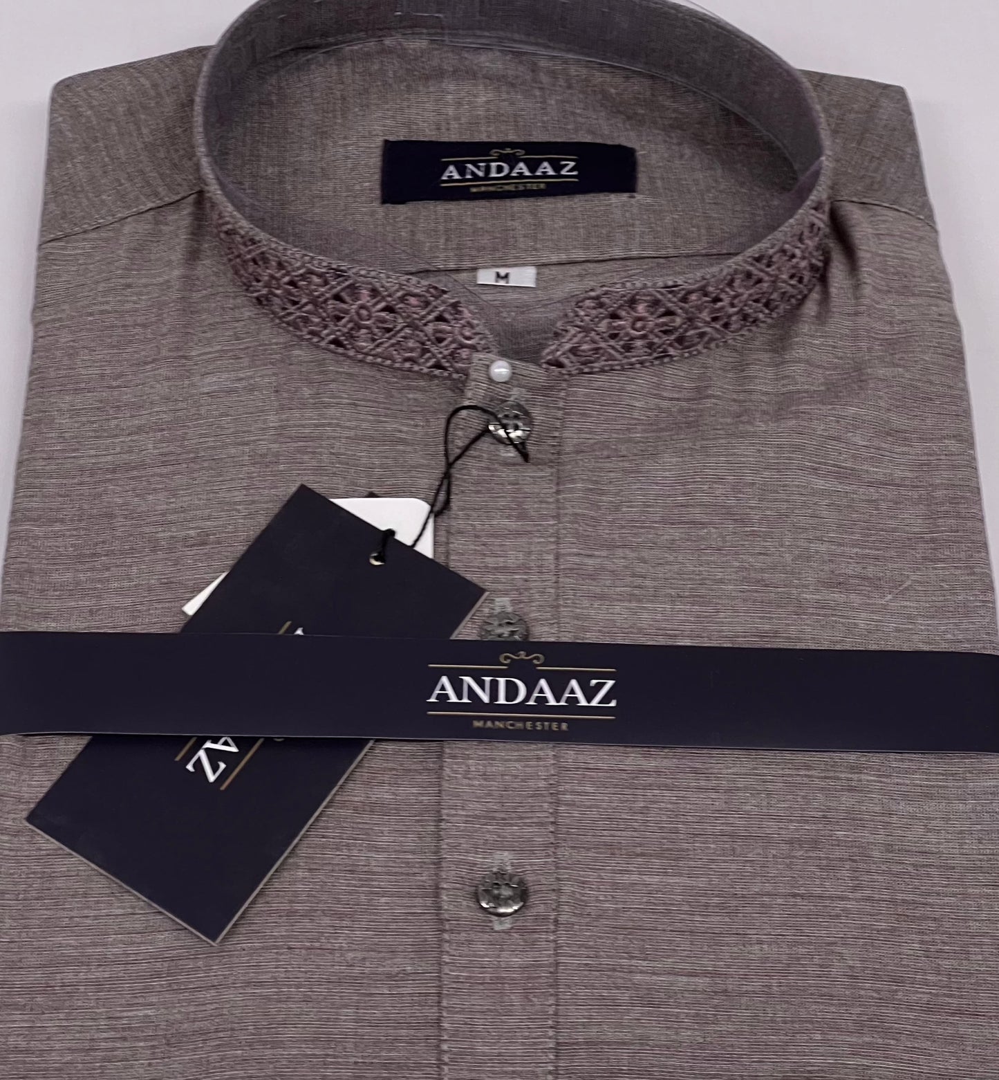 Men's Shalwar Kameez Grey 5 Embroidery