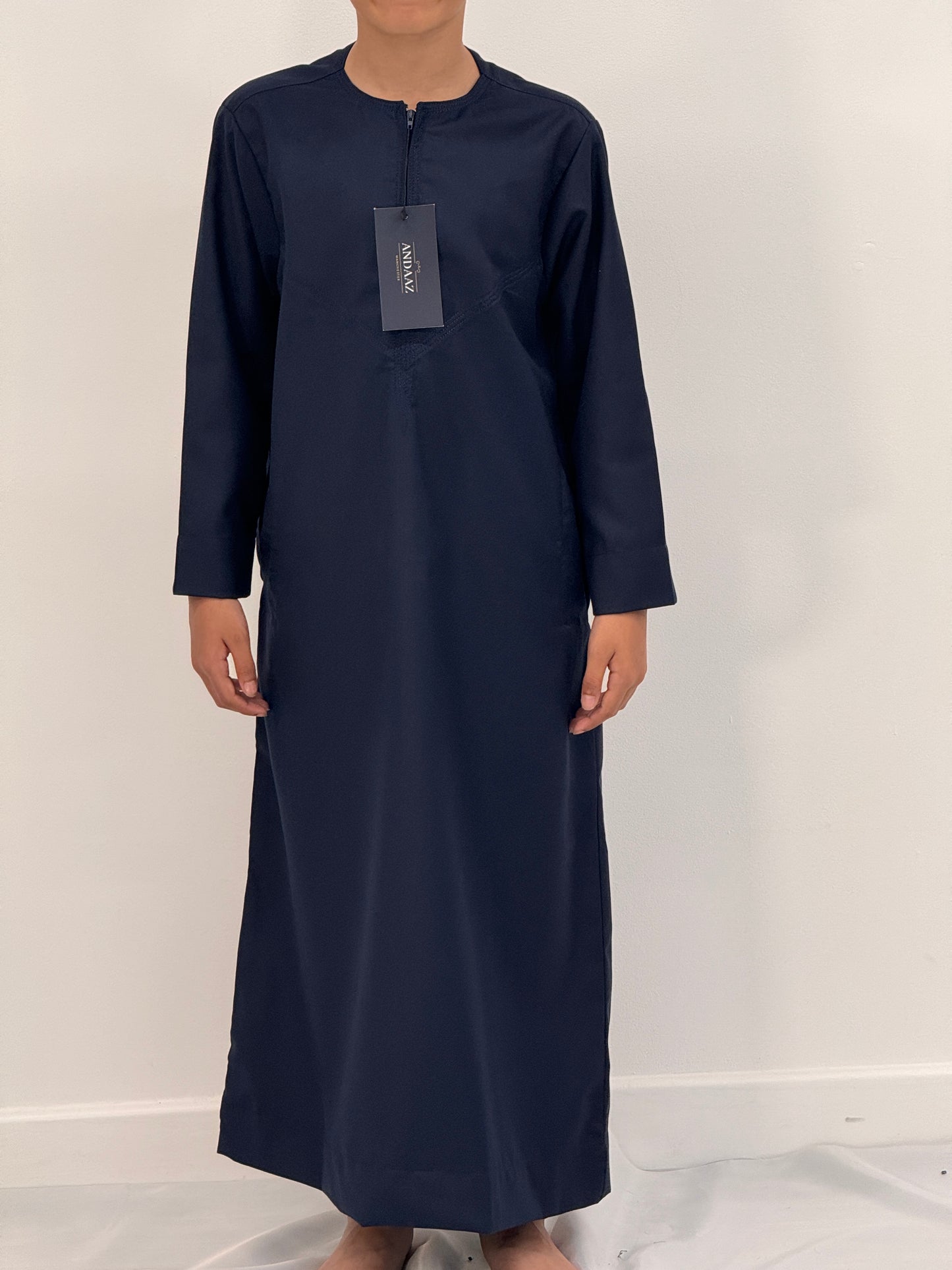 Boys Hadi Thobe Winter Material - Navy