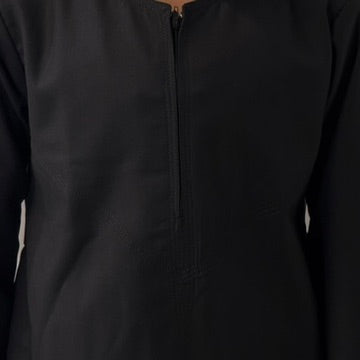 Boys Hadi Thobe Winter Material - Black