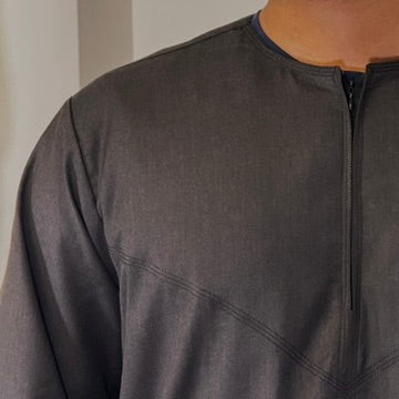 Men's Hadi Thobe Winter Material - Charcoal