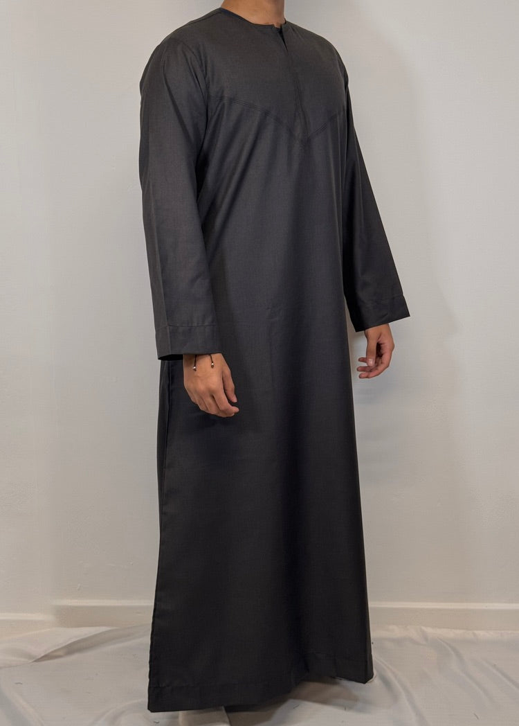 Men's Hadi Thobe Winter Material - Charcoal