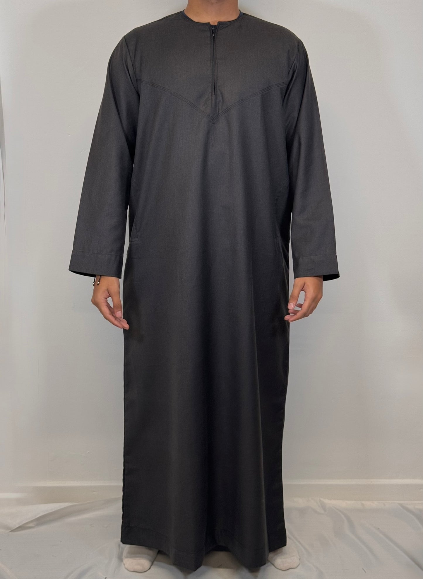 Men's Hadi Thobe Winter Material - Charcoal
