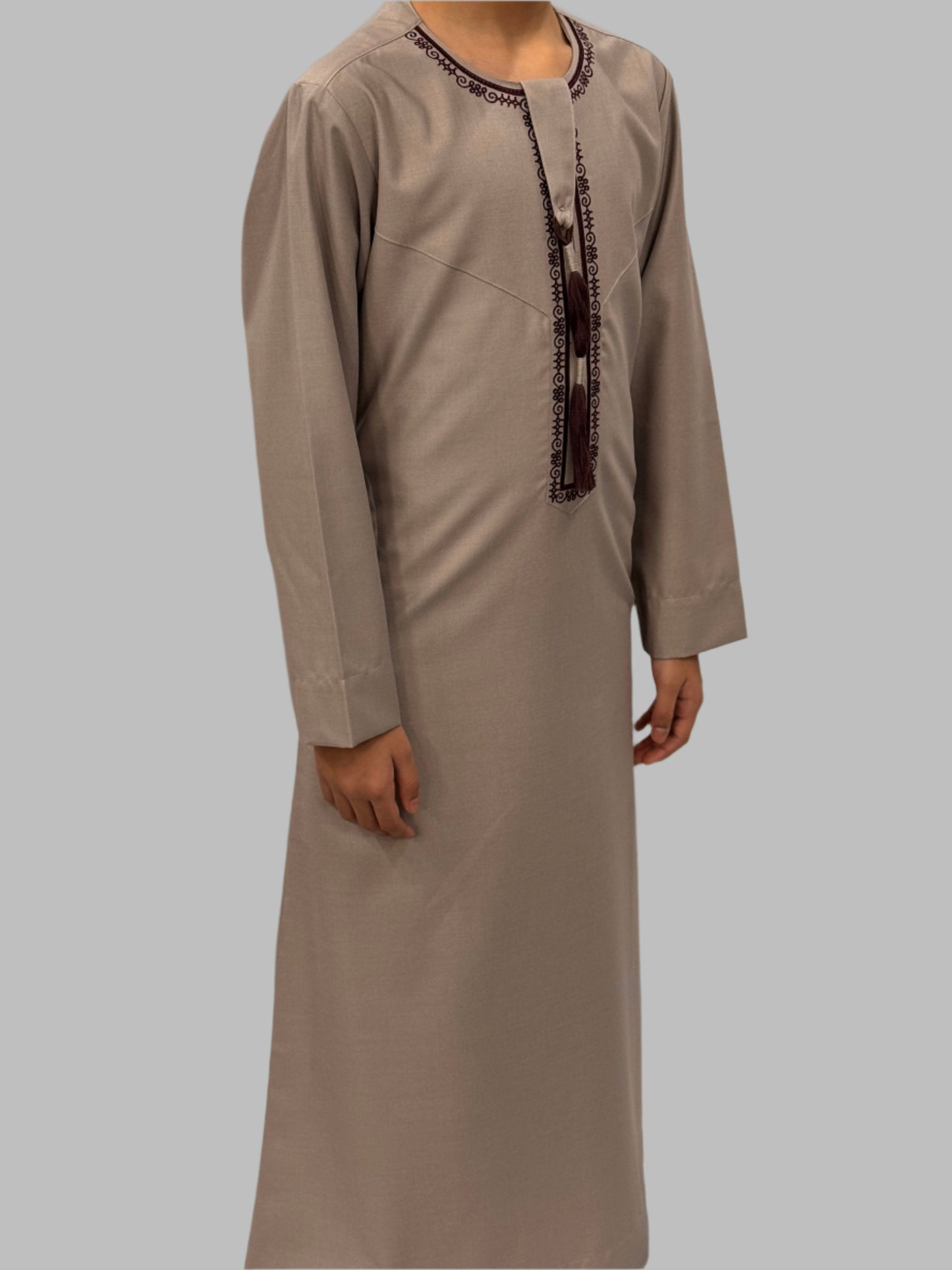 Boys Skin Premium Embroidery Thobe Side View