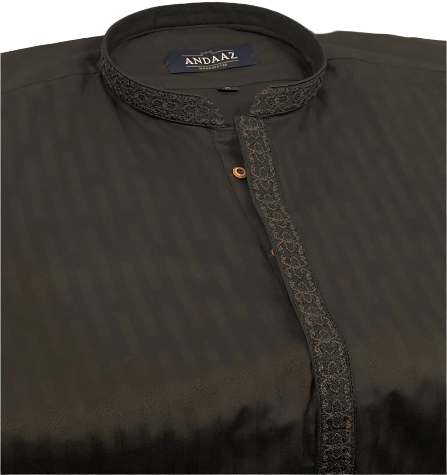 Men's Dark Chocolate Brown Kurta with Placket Embroidery