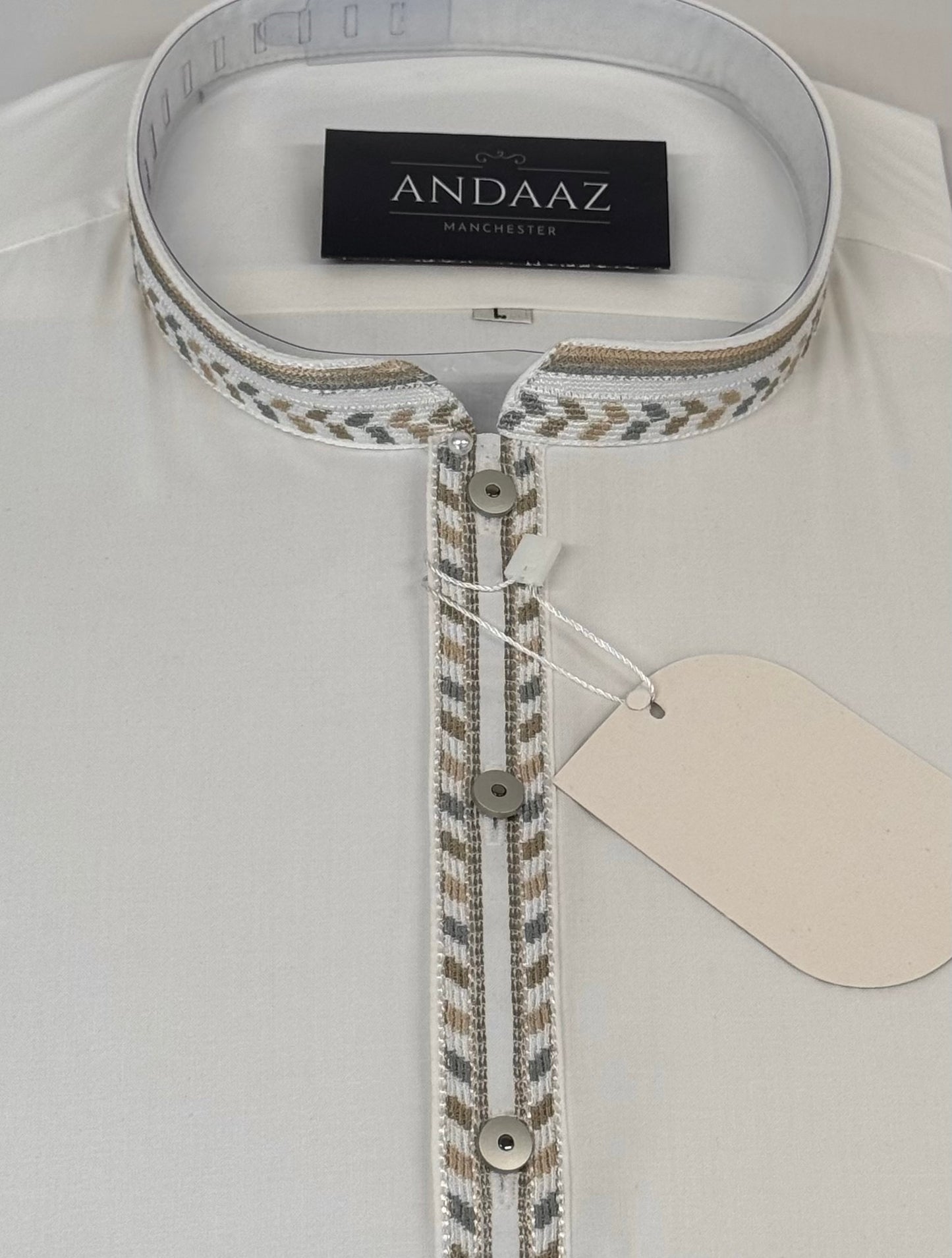 Men's Shalwar Kameez Off White 6 Embroidery