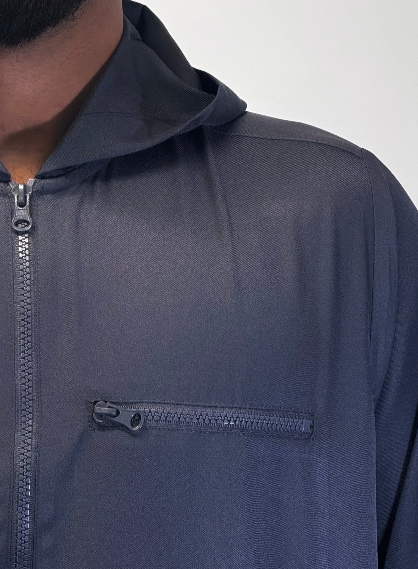 Men's Hoodie Zipper Thobe - Grey
