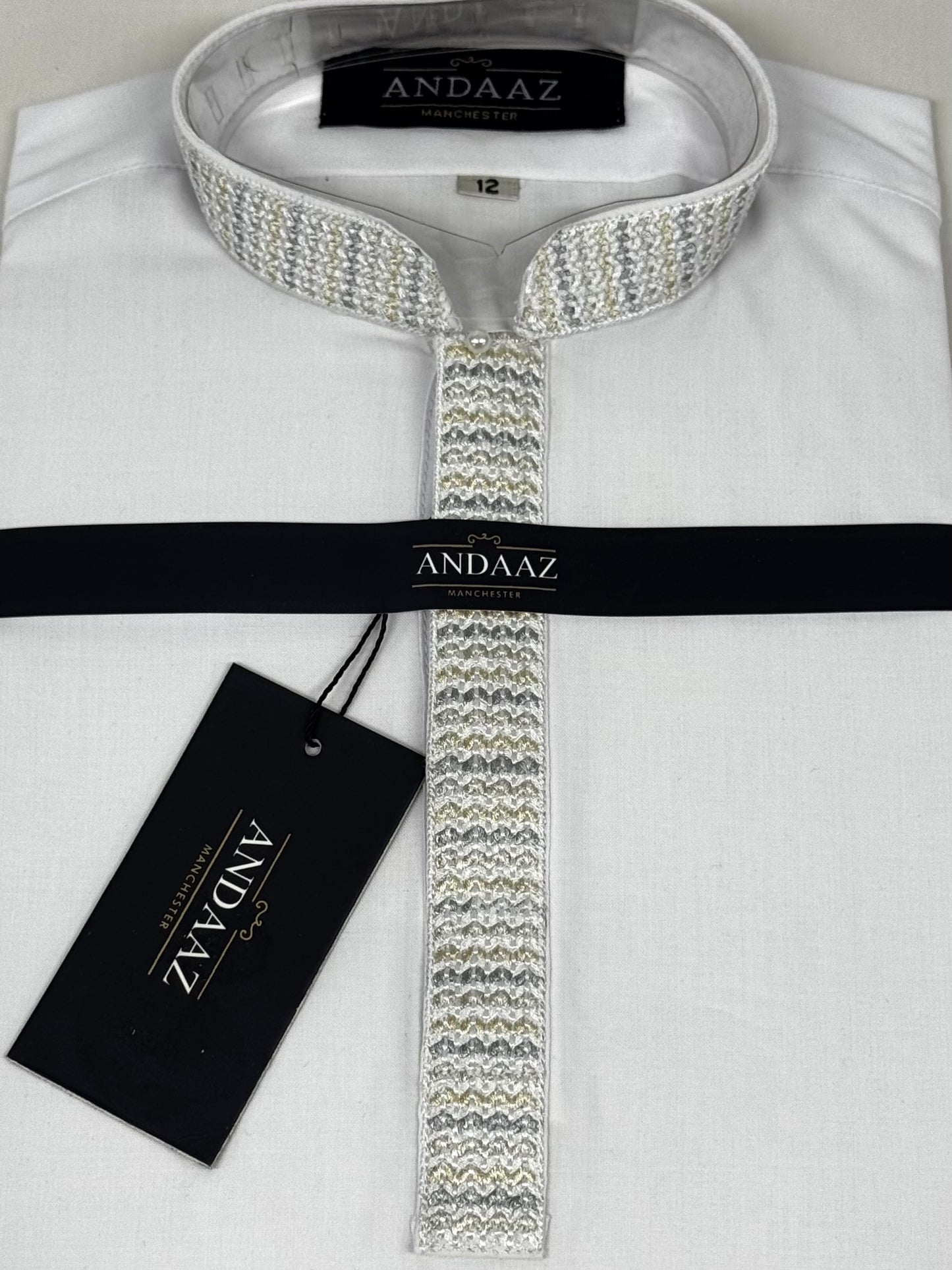 Boys Shalwar Kameez Zigzag White Placket