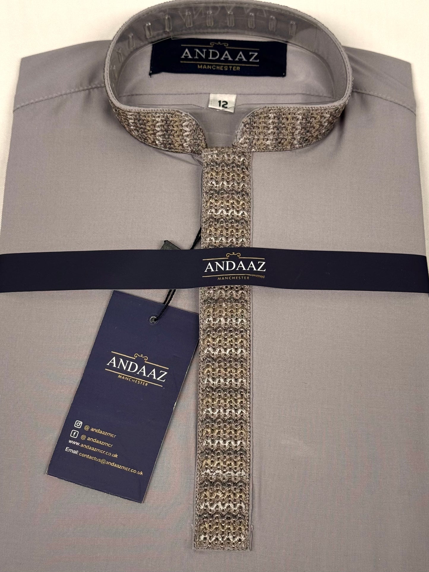 Boys Shalwar Kameez Zigzag Mauve Placket