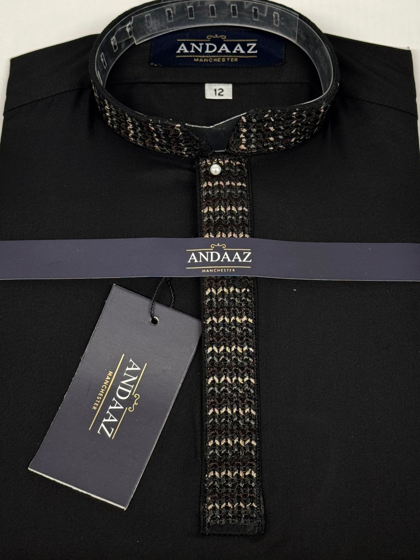 Boys Shalwar Kameez Zigzag Black Placket