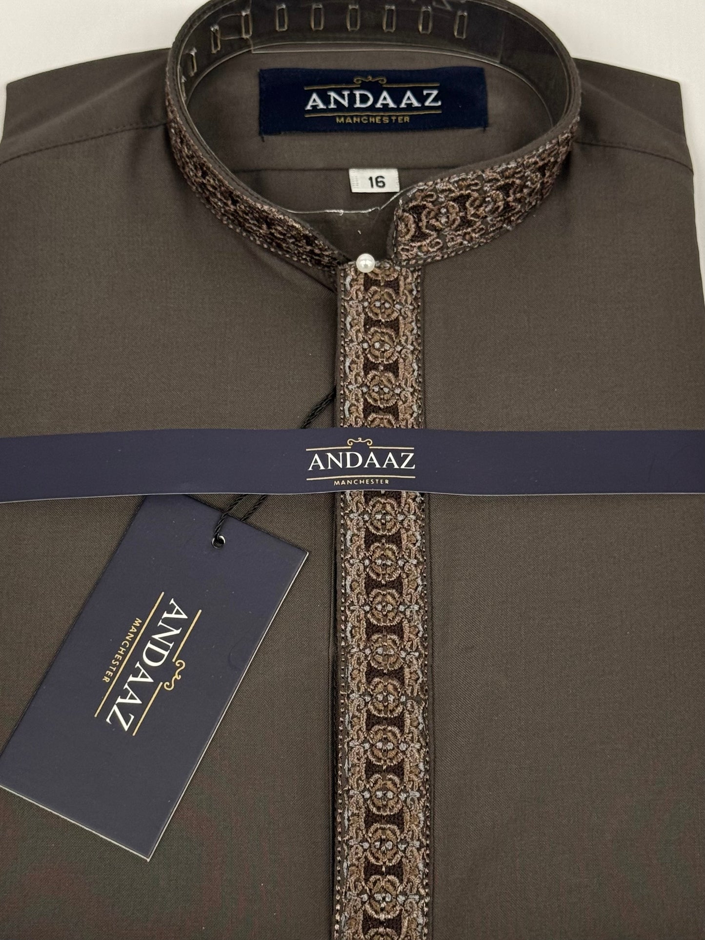 Boys Shalwar Kameez Rose Mocha Placket