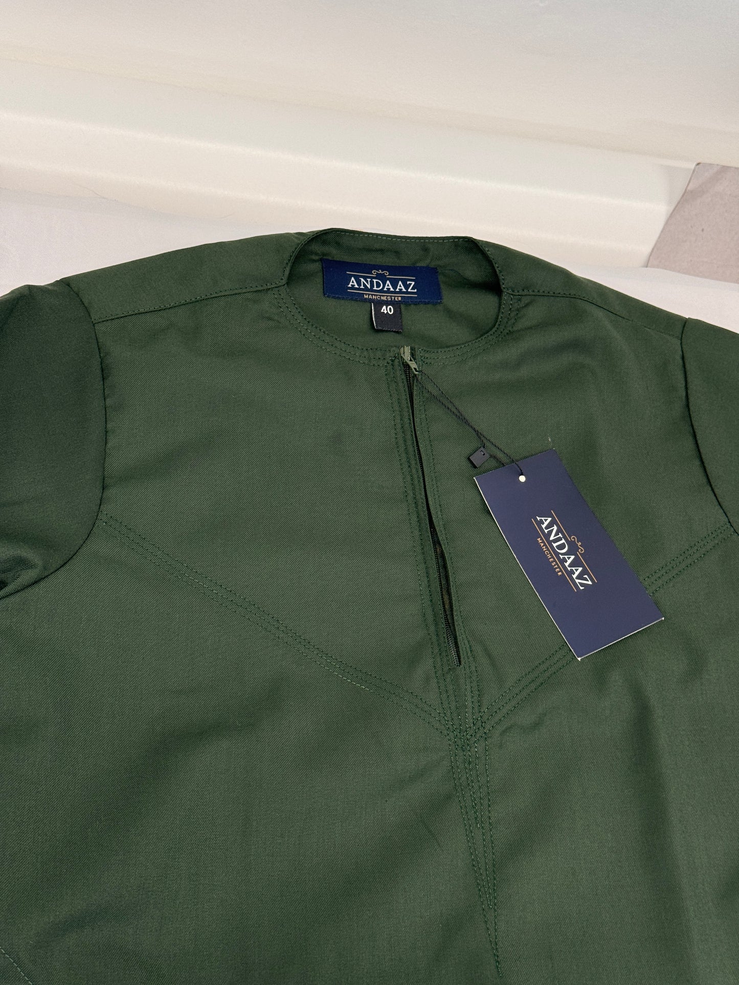 Boys Hadi Thobe Winter Material - Dark Green