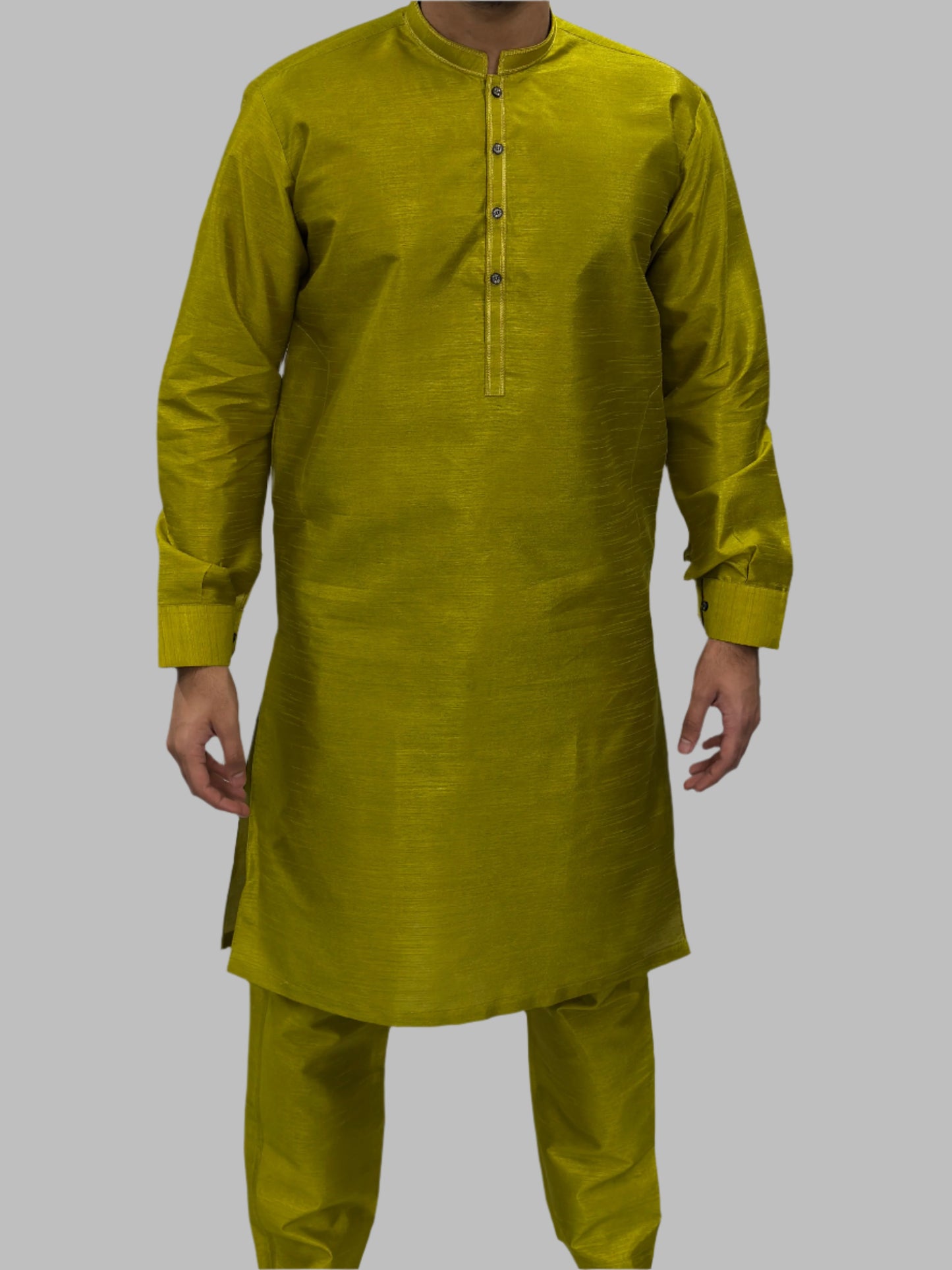 Light_Mehndi_Green_Plain_Silky_Front_View