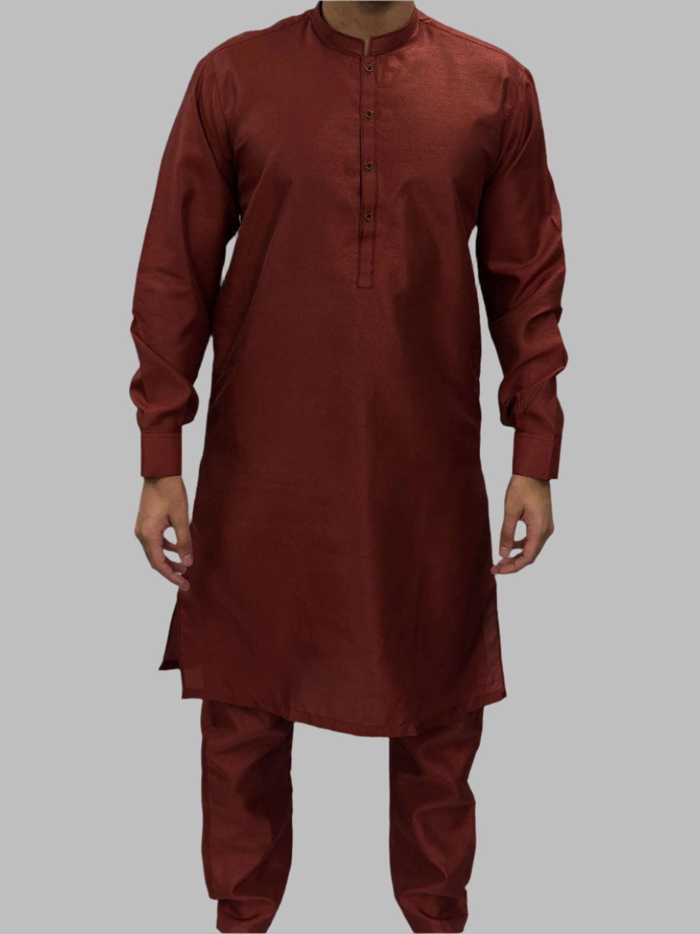 Masala_Red_Plain_Silky_Front_View