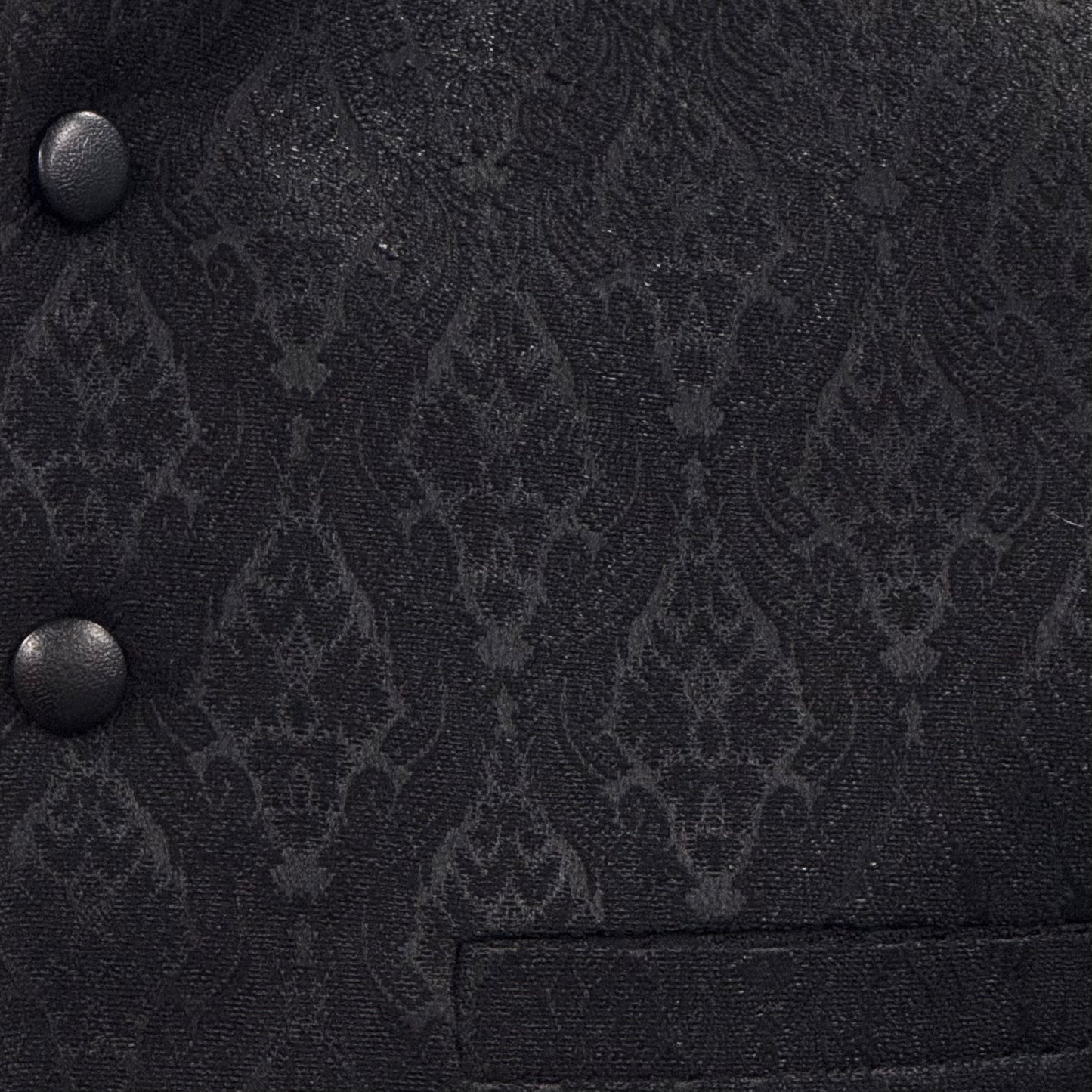 Men's Black Diamond 1 Design Jamawar Waistcoat Close Up