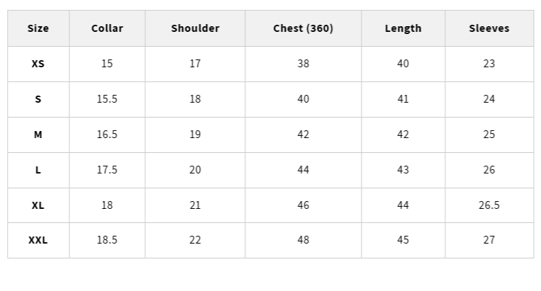 Men's Silky Beadwork Size Chart Measurements