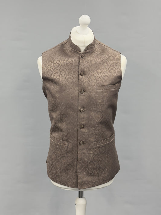 Mocha Royal design Jamawar Waistcoat