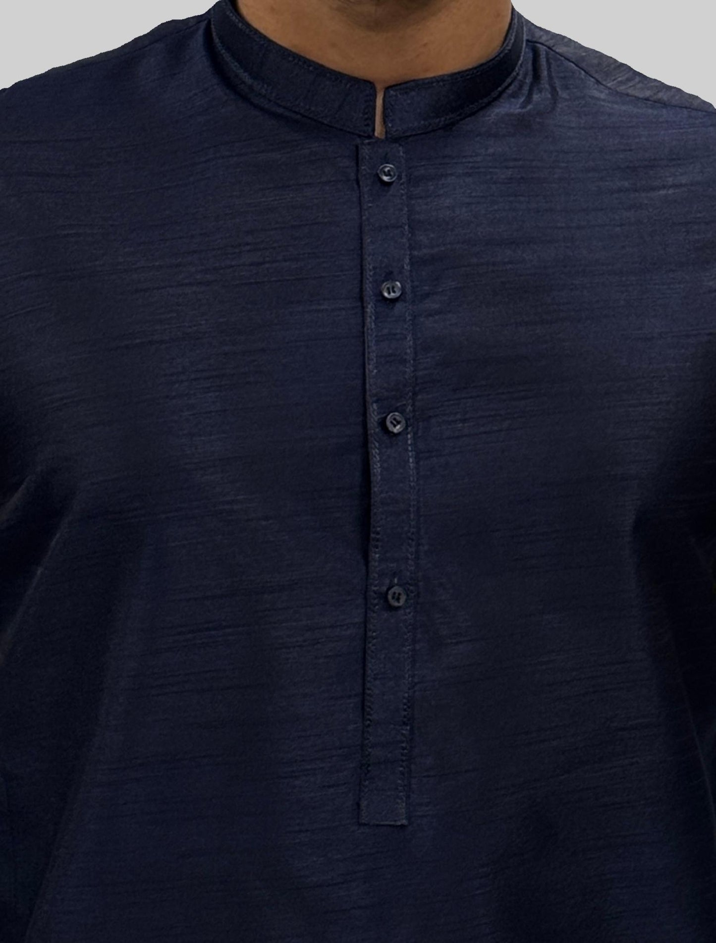 Men's Navy Plain Silky Trouser Suit