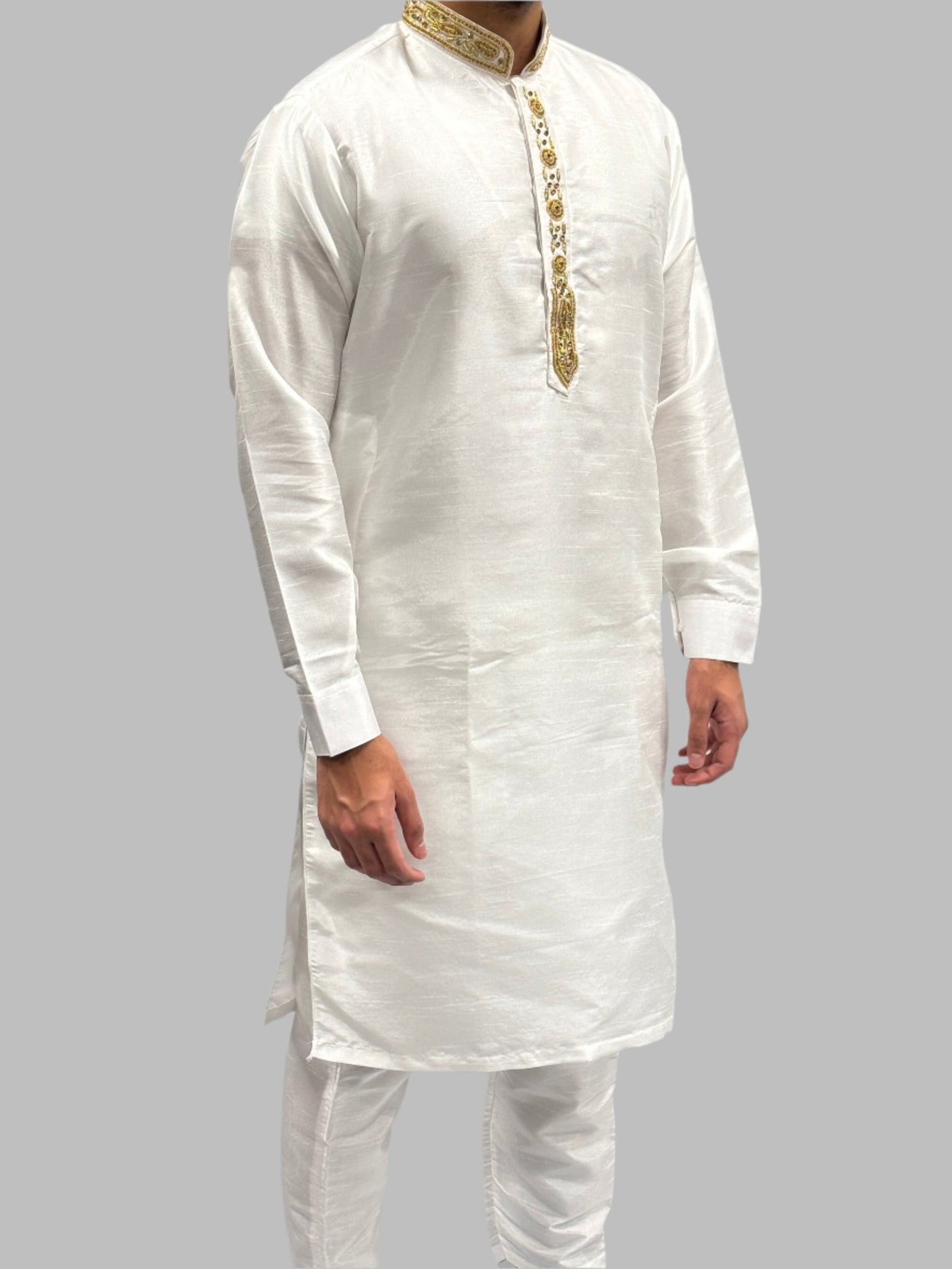 Silky Off White Beadwork Side View