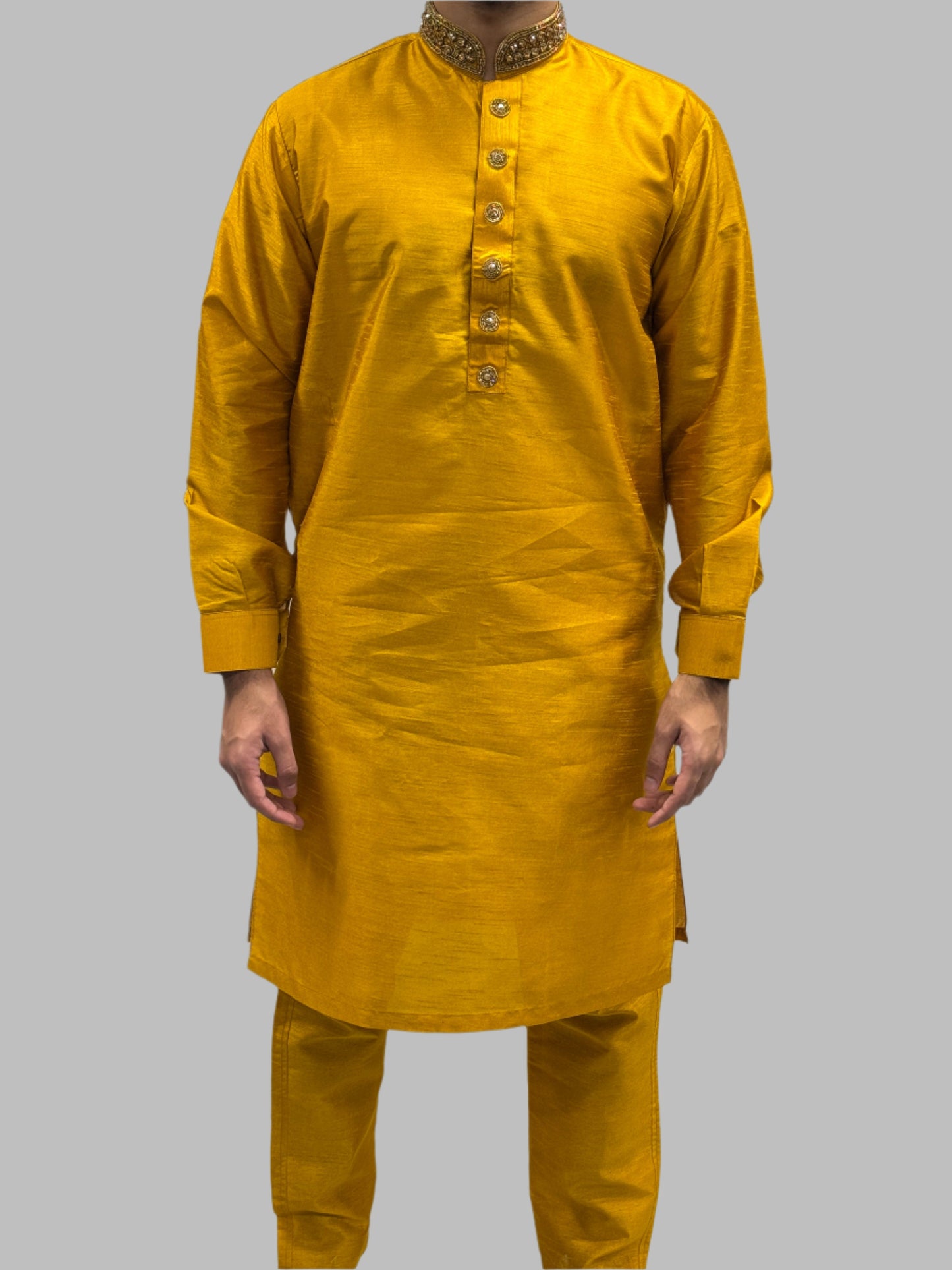 Silky Orange Beadwork Front View