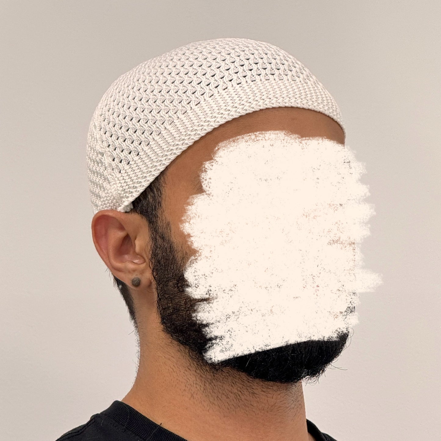 White Basic Stretch Mosque Hat