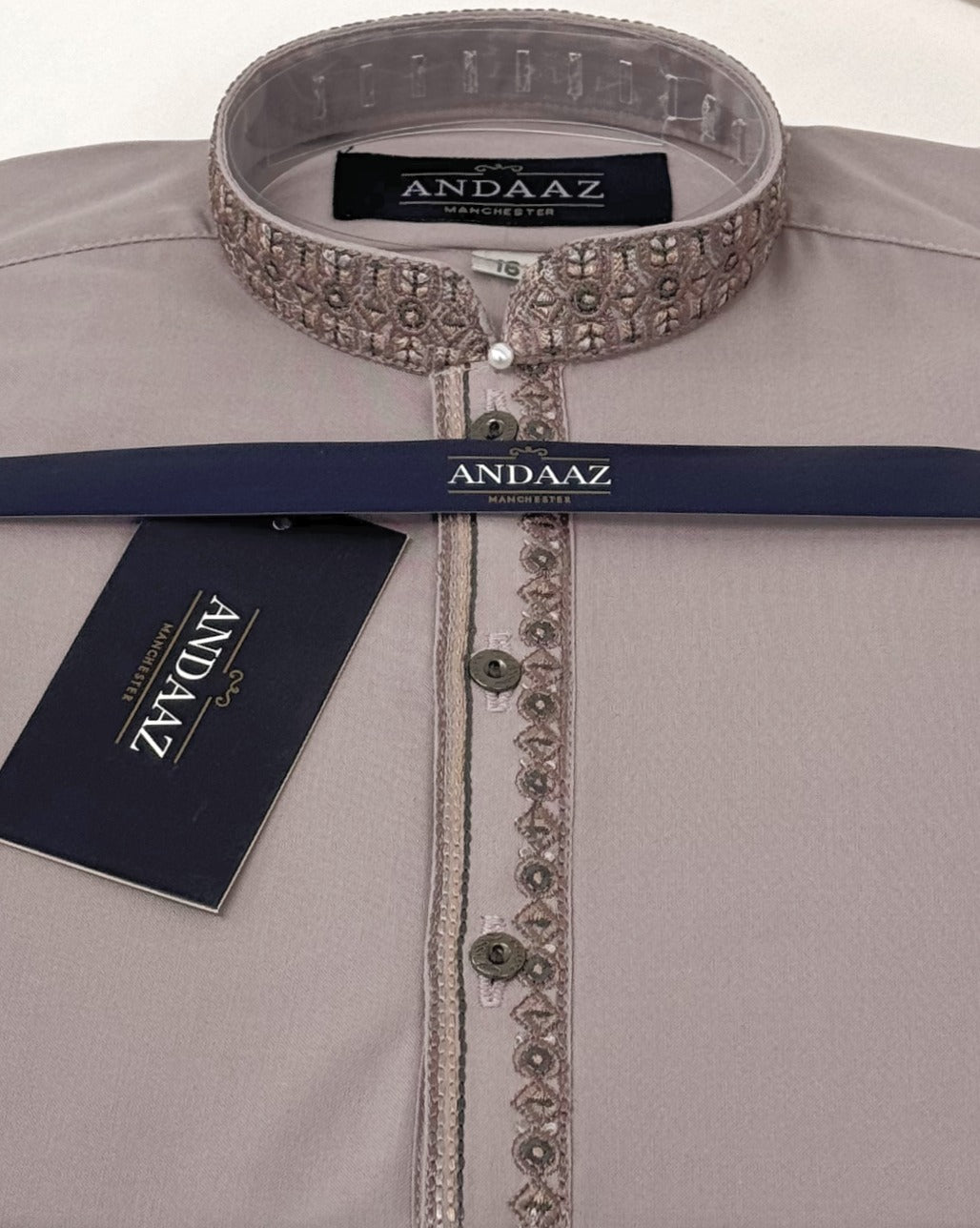 Boys Shalwar Kameez Lilac Embroidery