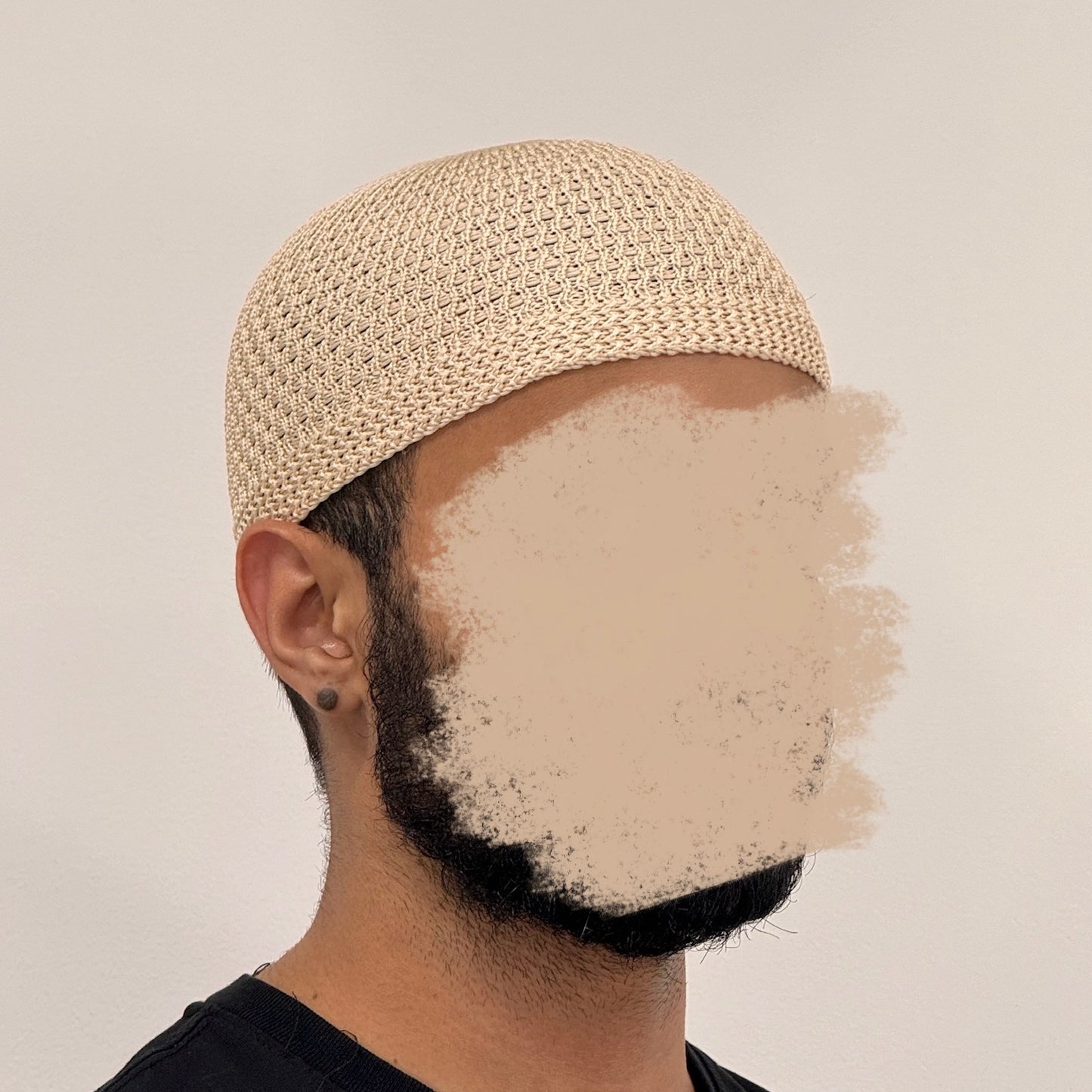Beige Basic Stretch Mosque Hat