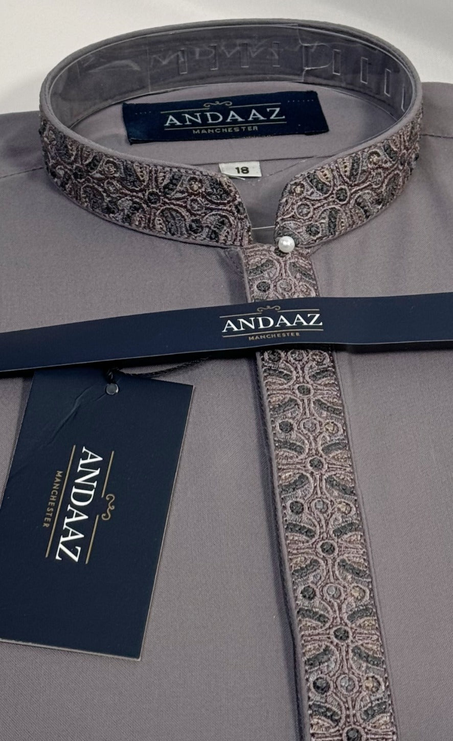 Boys Shalwar Kameez Mauve Placket Embroidery