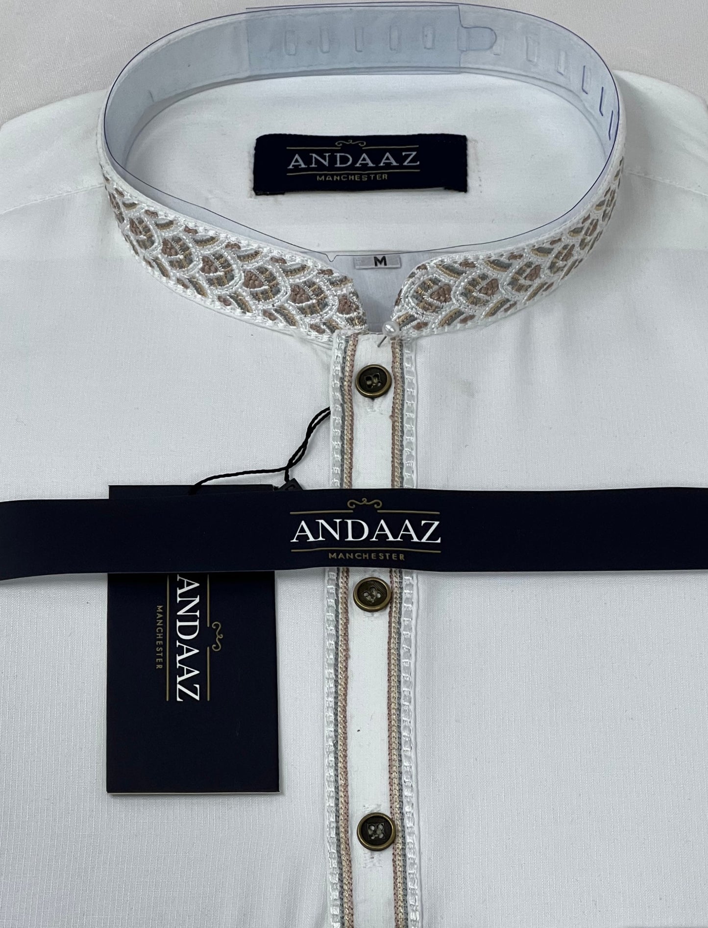 Men's Shalwar Kameez Off White Embroidery