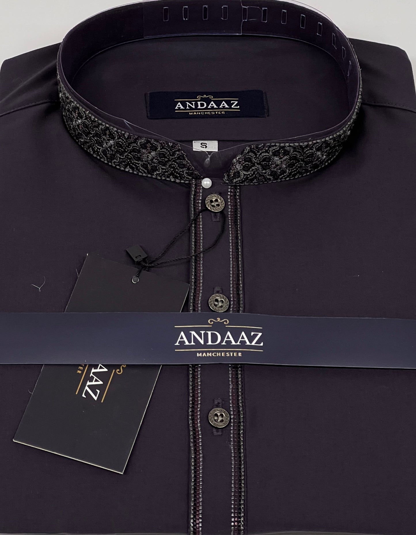 Men's Shalwar Kameez Deep Purple Embroidery