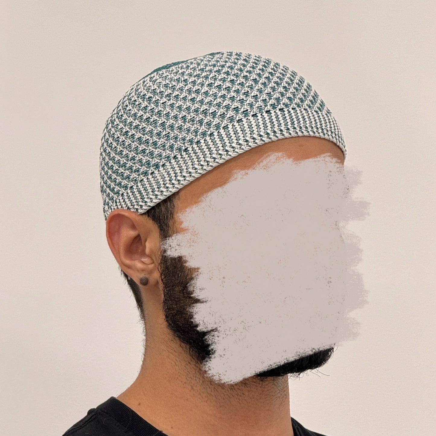 Green & White Basic Stretch Mosque Hat