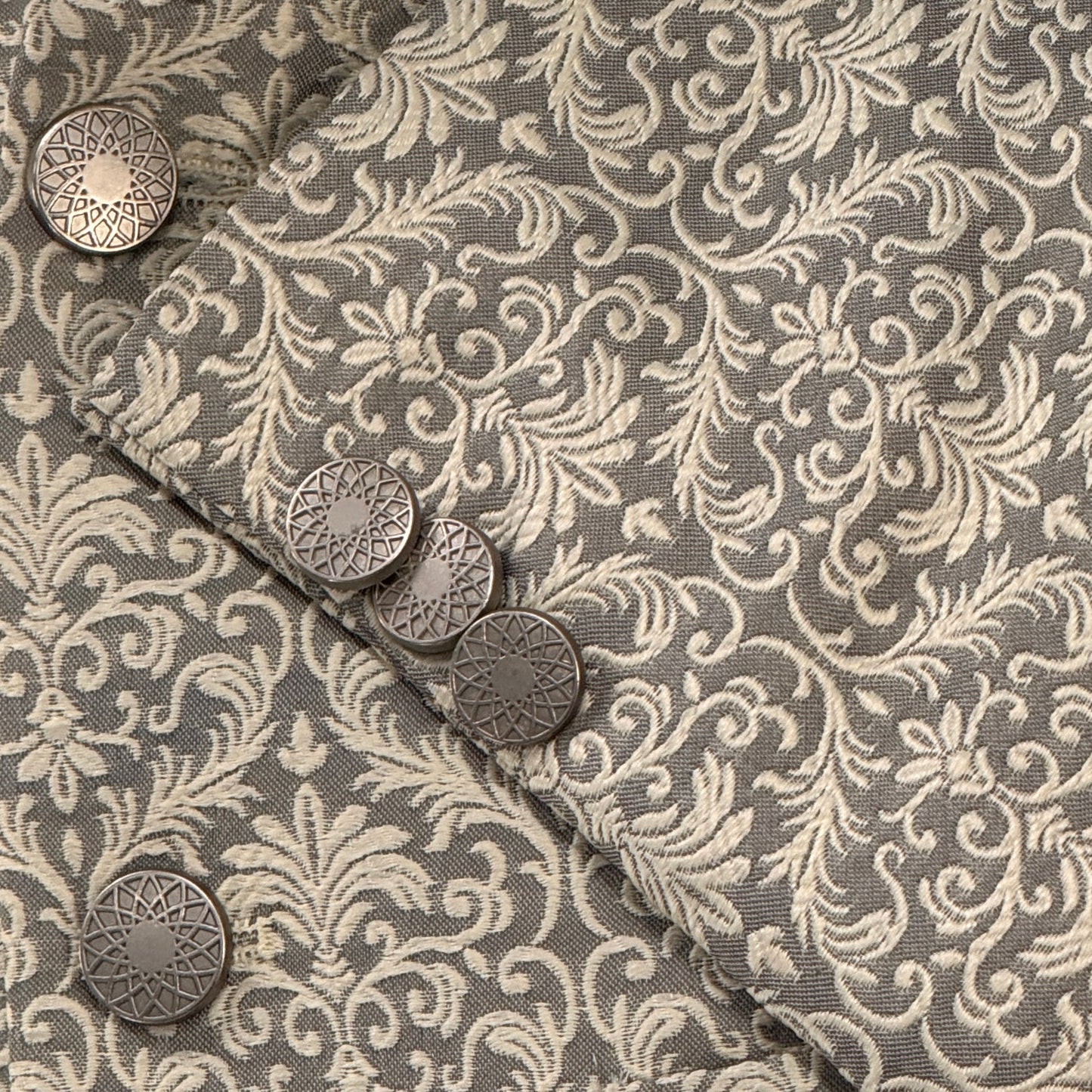 Men's Banarsi Grey Cream Prince Jacket