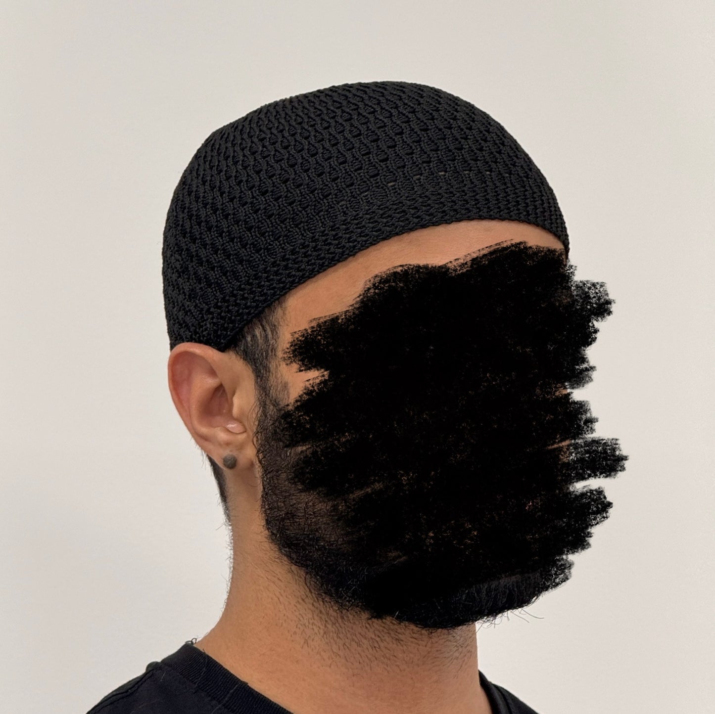 Black Basic Stretch Mosque Hat
