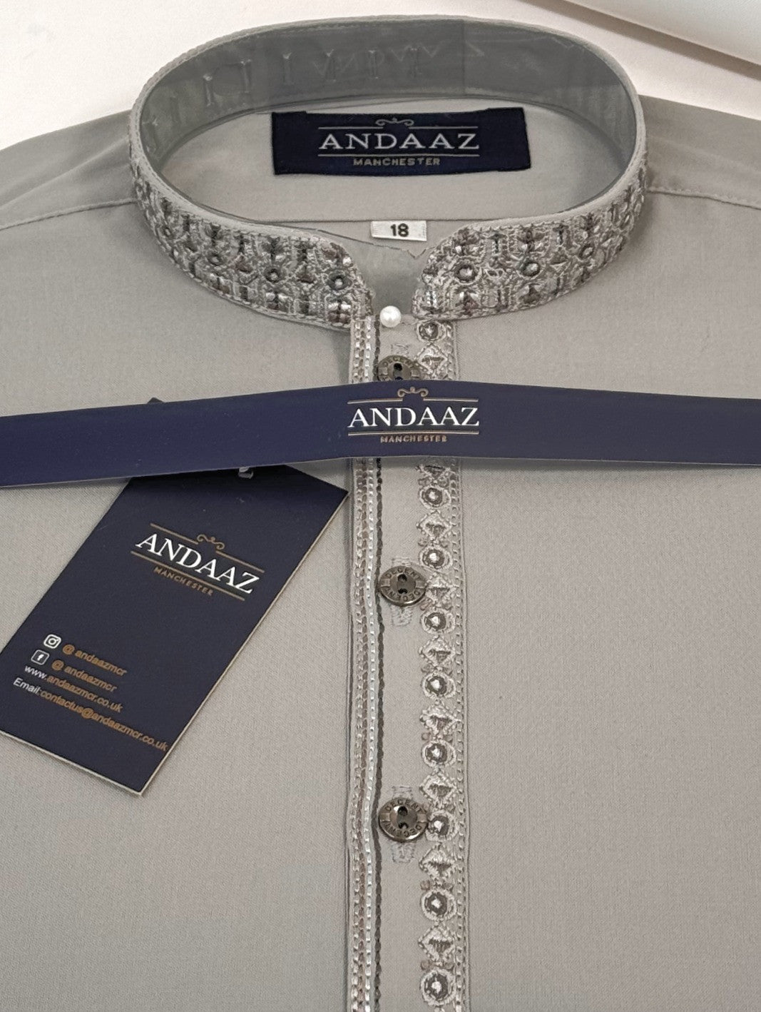 Boys Shalwar Kameez Grey 3 Embroidery