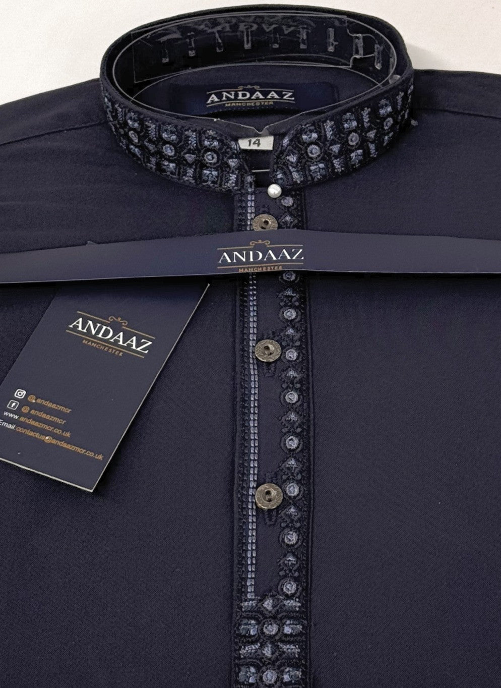 Boys Shalwar Kameez Navy 1 Embroidery