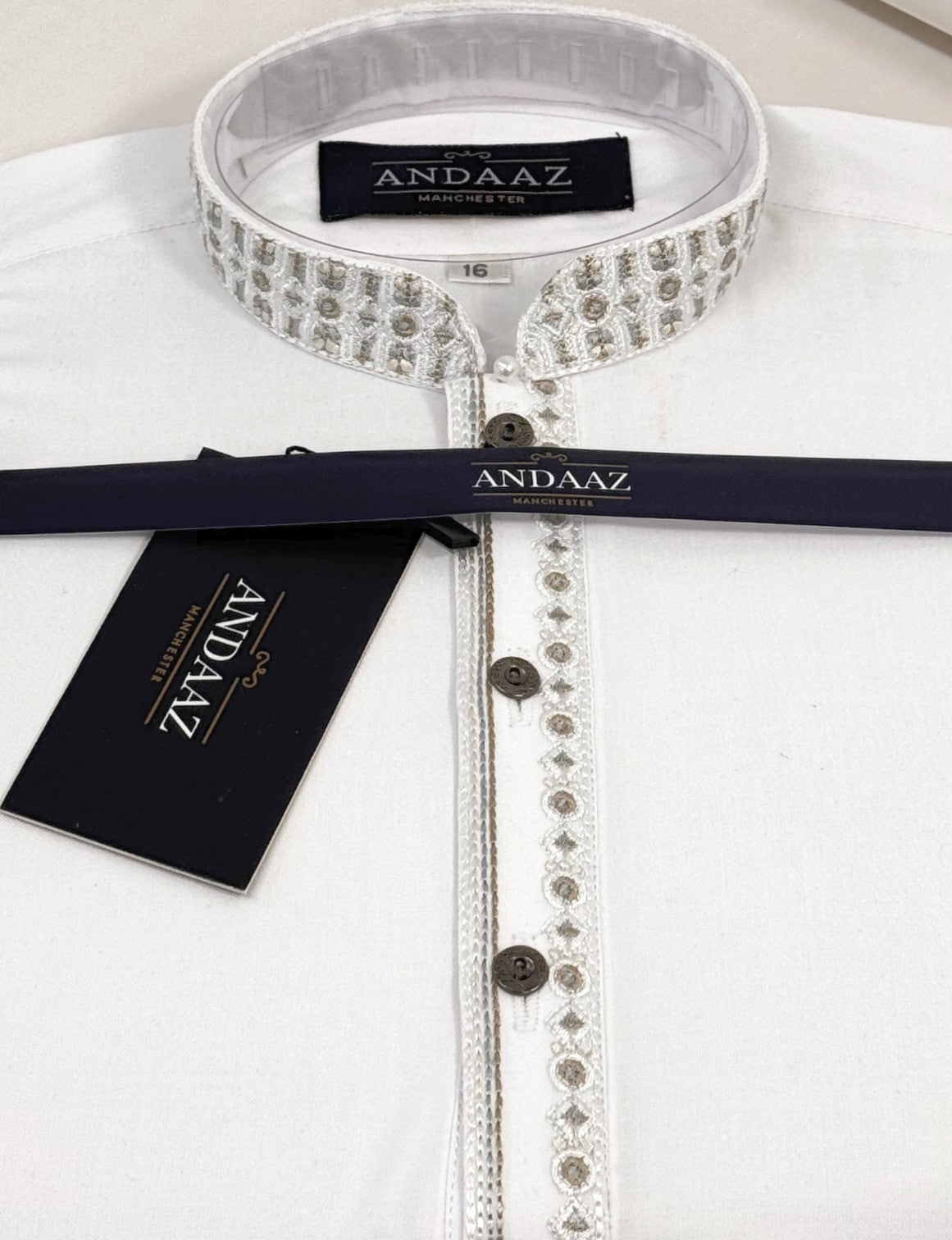 Boys Shalwar Kameez White Embroidery