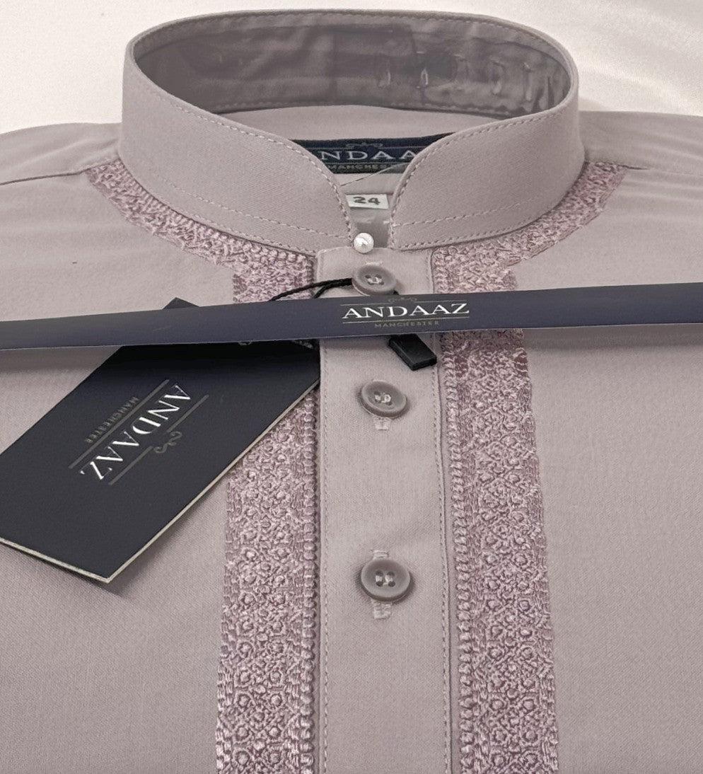 Boys Shalwar Kameez Lilac with Piyala Embroidery