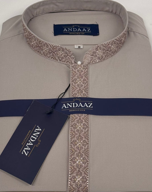Men's Shalwar Kameez Oat Placket Embroidery