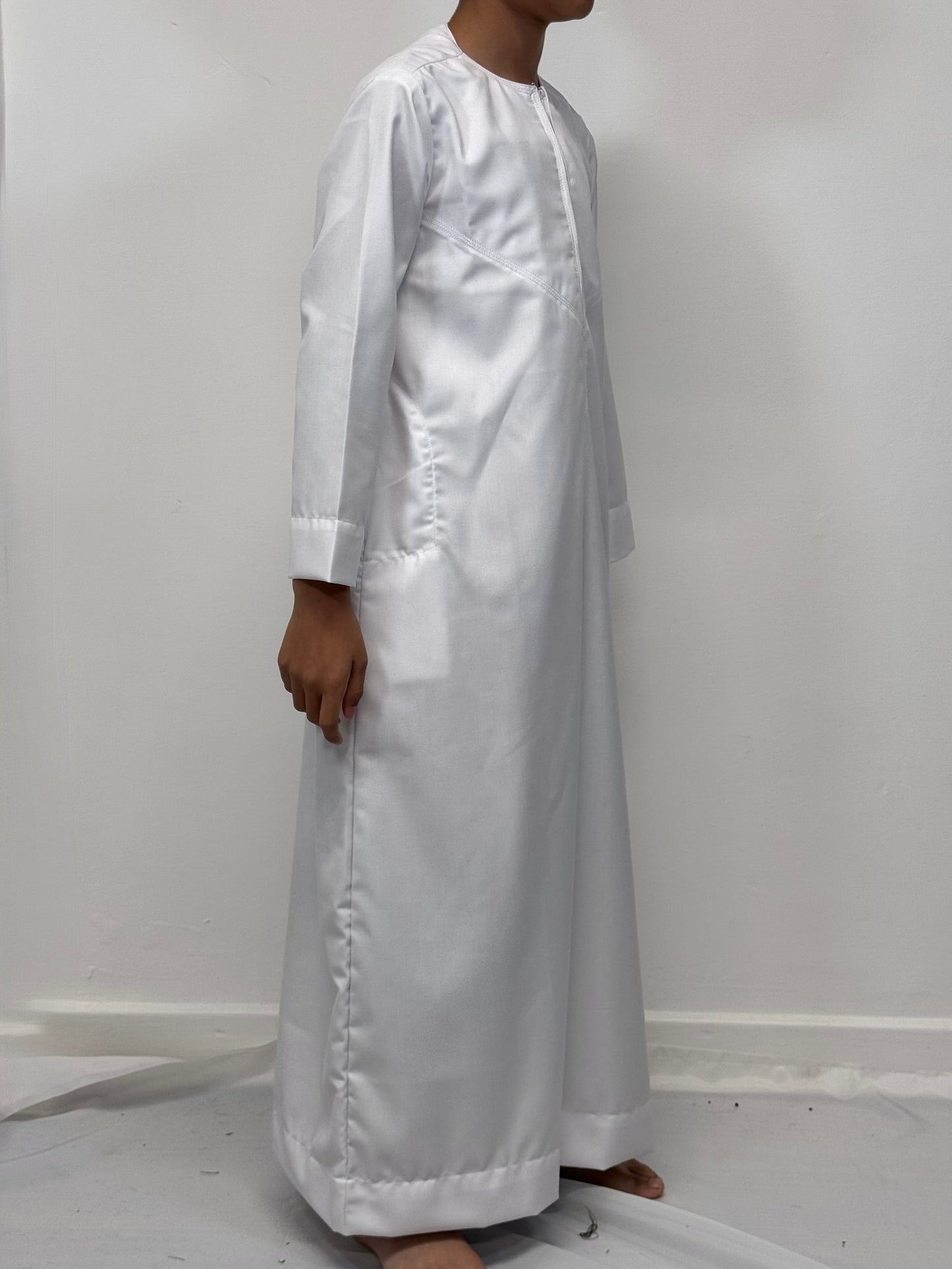 Boys Hadi Thobe Winter Material - Pure White