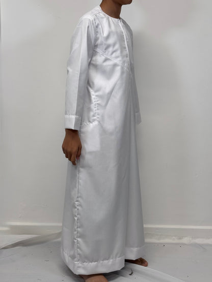 Boys Hadi Thobe Winter Material - Pure White