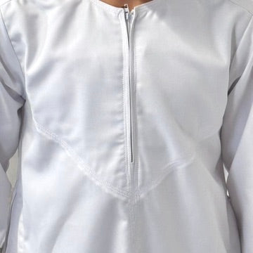Boys Hadi Thobe Winter Material - Pure White