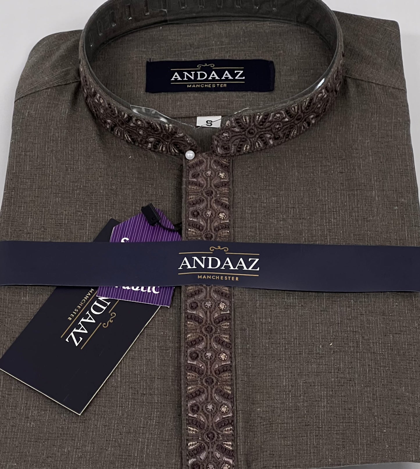 Men's Shalwar Kameez Grey 4 Embroidery