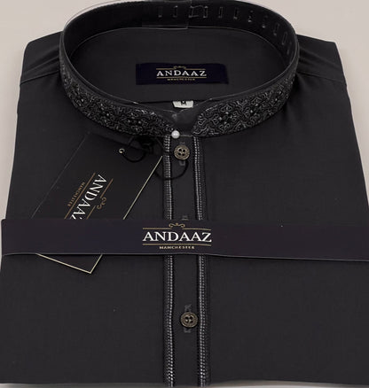 Men's Shalwar Kameez Navy 4 Embroidery