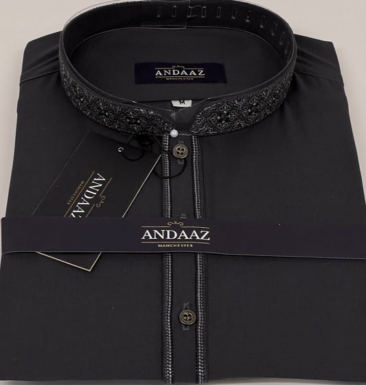 Men's Shalwar Kameez Navy 4 Embroidery