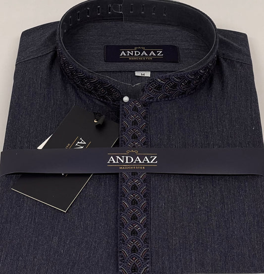 Men's Shalwar Kameez Navy 6 Embroidery