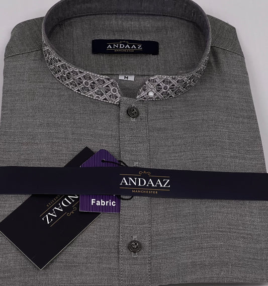 Men's Shalwar Kameez Grey 2 Embroidery
