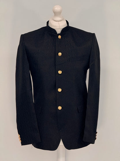 Men's Jamawar Black Prince Jacket - Design 2
