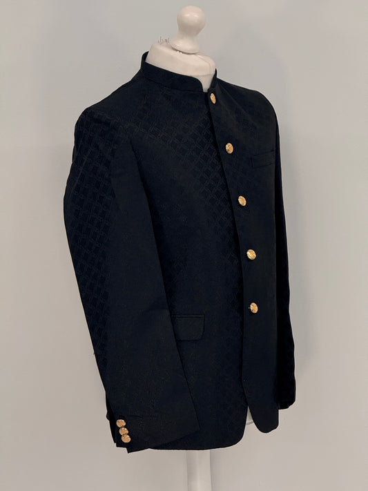Men's Jamawar Black Prince Jacket - Design 3