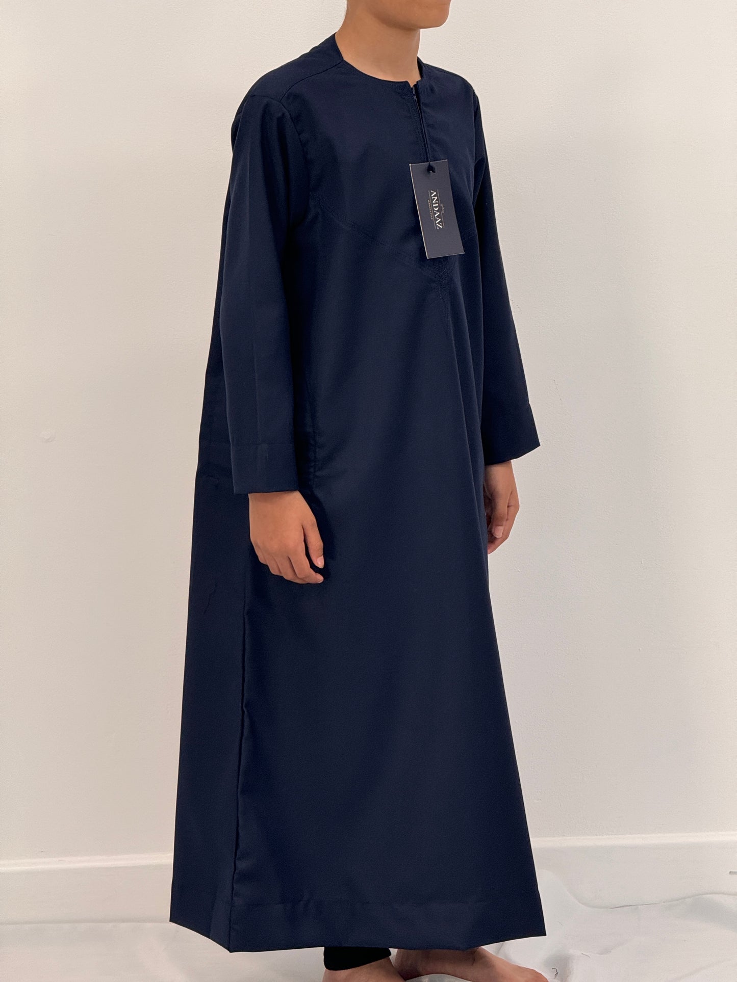 Boys Hadi Thobe Winter Material - Navy