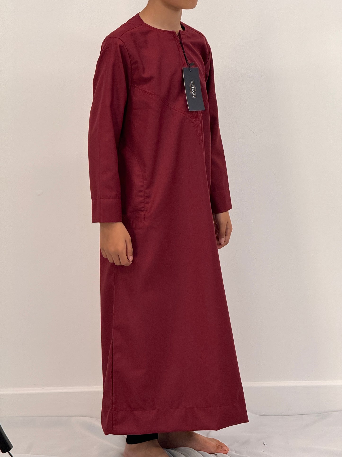 Boys Hadi Thobe Winter Material - Maroon