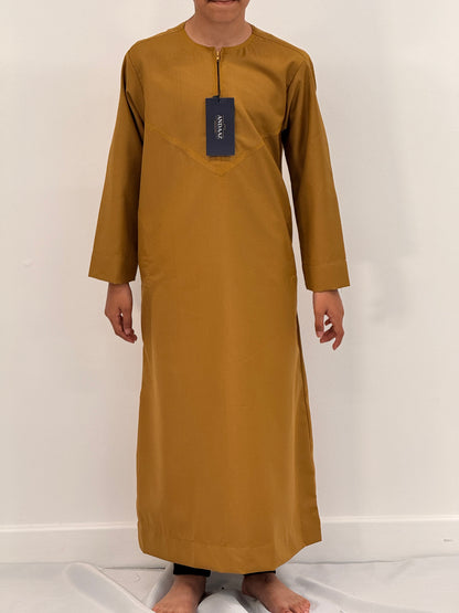 Boys Hadi Thobe Winter Material - Mustard